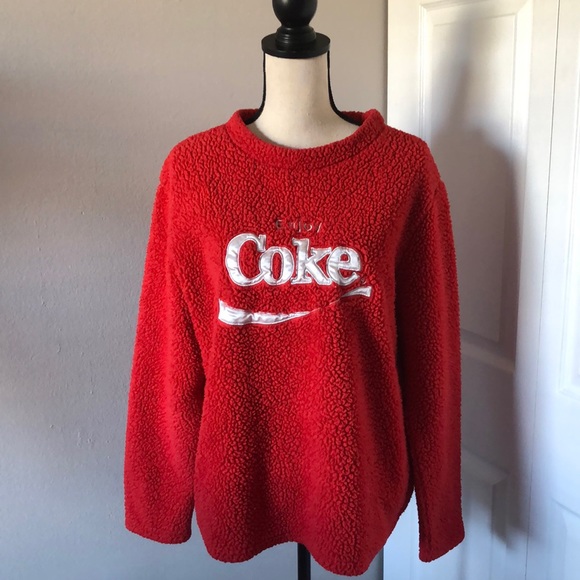 Coca Cola Tops - COCA-COLA Womens Red Sherpa Sweatshirt